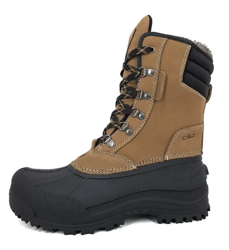 CMP Kinos Schneestiefel Beige (Castoro P758) 47 EU (11.5 UK) - Wanderschuhe mit hohem Schnitt für Beinschutz, warmem Kunstpelz und wasserdichtem Obermaterial – ideal für extreme Kälte bis -30 °C und rutschfeste Sohle für besten Grip.
