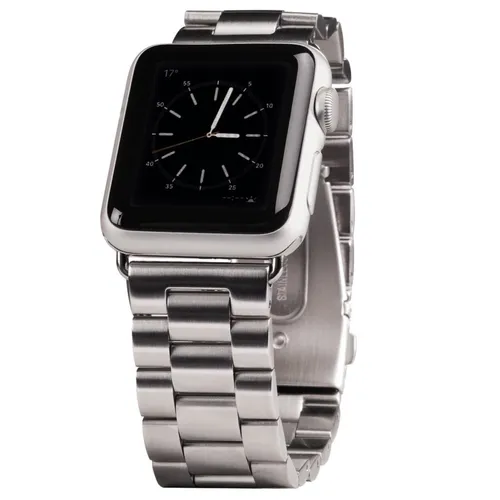 HAMA Uhrenarmband für Apple Watch Stahl, 38mm - Smartwatches - Elegantes, zeitloses Stahlarmband für Apple Watch 38mm/40mm mit einfacher Montage und perfektem Sitz durch Faltschließe. Ideal für Business und Alltag.