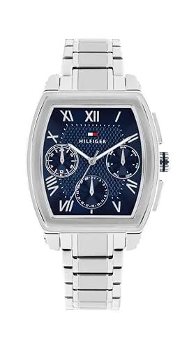Tommy Hilfiger TH-Oxford Multifunktionsuhr Silber mit Edelstahlarmband - 1710763 - Elegante Multifunktionsuhr mit klassischem Design. Wochentag, 24-Stunden- und Datumsanzeige vereinen sich in einem polierten Edelstahlgehäuse. Das marineblaue Zifferblatt mit strukturiertem Finish macht sie zum perfekten Alltagsbegleiter.