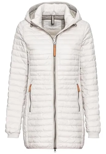 camel active Steppjacke mit abnehmbarer Kapuze - Funktionsjacke in Perlweiß, windabweisend und ideal für aktive Freizeit. Mit abnehmbarer Kapuze und praktischem Zweiwege-Reißverschluss.