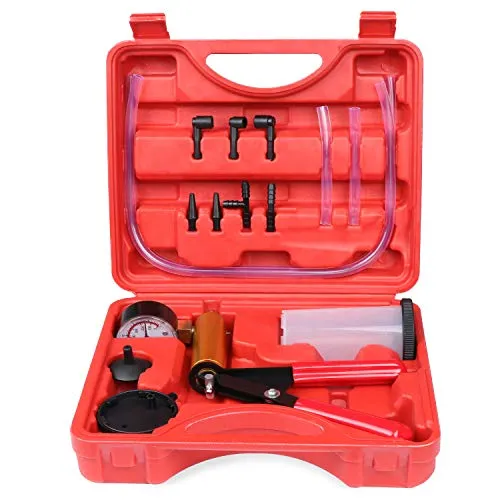 HSEAMALL Vakuumpumpe Bremsenentlüftungsgerät,Unterdruckpumpe kfz Bremsenentlüftungsgerät Hand Tester für Auto Motorrad LKW Fahrzeuge