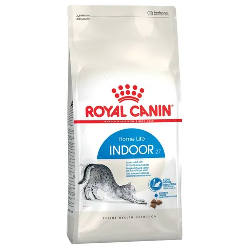 Royal Canin Indoor 27 Trockenfutter 4 kg - Katzenfutter für ausgewachsene Katzen, enthält hochwertiges Huhn für eine optimale Ernährung und unterstützt die Gesundheit im Indoor-Bereich.