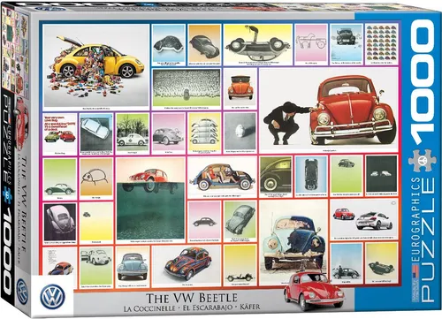 Puzzle 1000 Teile Puzzle - Puzzle - VW Käfer Werbung im Wandel der Zeit, Puzzleteile