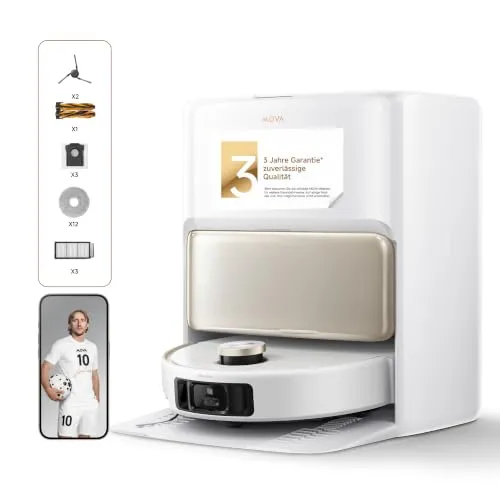 MOVA V50 Ultra Saugroboter, 24.000 Pa Saugkraft & Thermo-Wischen, Weiß
