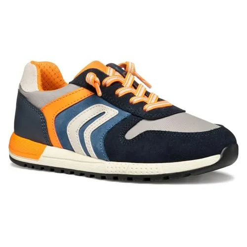 Geox Alben B Sportschuhe Blau EU 32 für Jungen - Sneaker mit RESPIRA™ Technologie für optimale Atmungsaktivität und Komfort. Langlebiges Veloursleder und Nylon, ideal für lässige Outfits und aktiven Alltag.