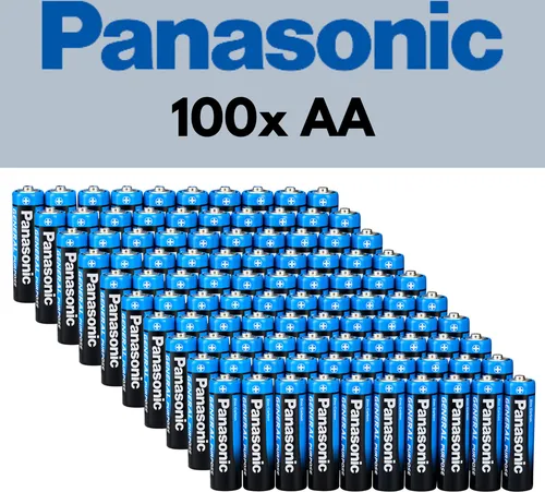 PANASONIC Zink Kohle R6 / AA / 1,5V - 100er Pack - Einweg-Batterien, vielseitig einsetzbar für Spielzeuge, Taschenlampen und mehr. Zuverlässige Energiequelle mit 100 Batterien für langfristigen Gebrauch - ideal für den täglichen Bedarf!