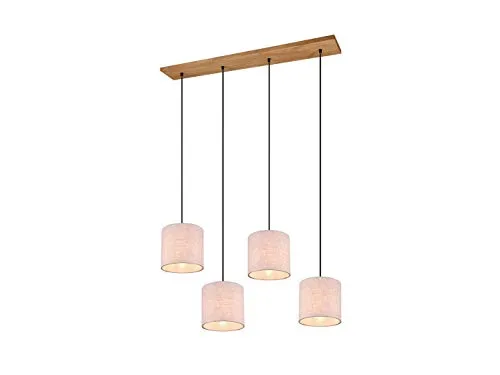 meineWunschleuchte Pendelleuchte 4-flammig in Leinenoptik - Elegante Pendelleuchte mit 4 austauschbaren E27 LEDs, dimmbar und perfekt für stimmungsvolle Beleuchtung. Breite 100cm, Höhe 150cm, ideal für jeden Raum.