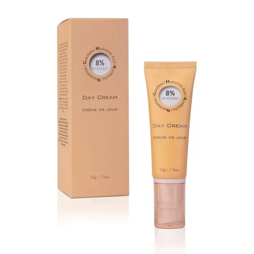 8% - Feuchtigkeitsspendende Tagescreme mit Hyaluronsäure und Kollagen - Strahlkraft und Festigkeit - Kombucha und Niacinamid - Für alle Hauttypen - Ohne Parabene, Sulfate oder Silikone - 50g