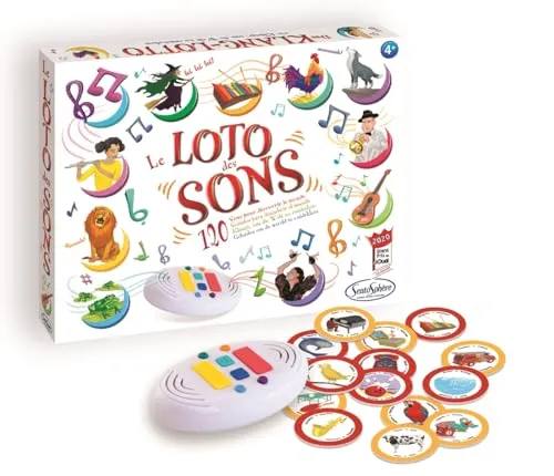 Sentosphère 3900100 Klanglotto, Sinnesspiel, 120 Geräusche erkennen | auditives Wahrnehmungstraining, interaktives sensorisches Spiel für Erwachsene Kinder ab 3 Jahren