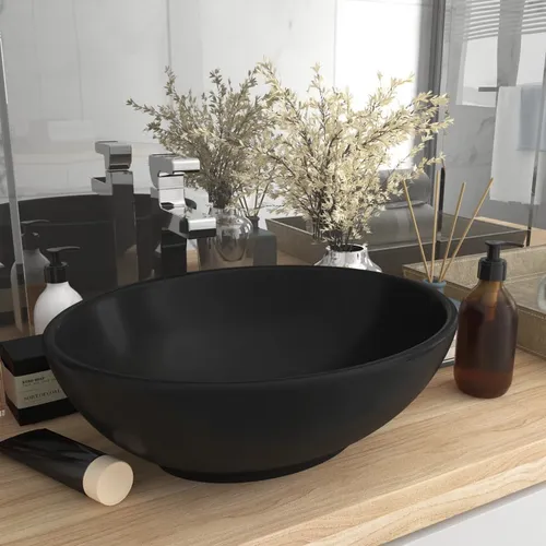 Luxuriöses ovales Waschbecken | mattierte Keramik