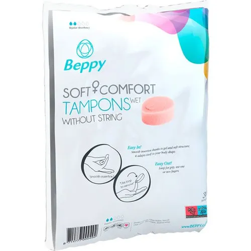 Beppy Soft Comfort Wet Tampons (30 Stück, Mini) - Tampons für Intimhygiene, besonders weich und komfortabel, ideal für aktive Frauen und zuverlässigen Schutz während der Periode.