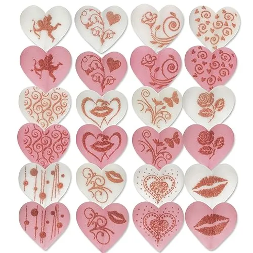 Günthart Zucker-Herzen mit Motiv rosa und weiß, 1er Pack (1 x 132 g)