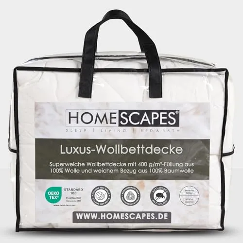 Homescapes Schwere Bettdecke aus Schafwolle 150x200 cm von Homescapes