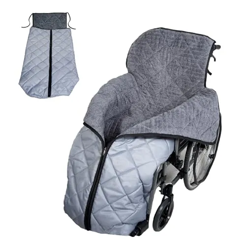 LPRYAO Rollstuhl Fußsack | 143cm Große Größe Fußsack für Rollstuhl Schlupfsack Decke Rollstuhlfahrer Erwachsene | Winter Rollstuhlsack Wintersack Winddichte Rollstuhldecke (Hellgrau)