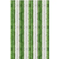 Arsvita Flauschvorhang 100 cm x 220 cm – Unistreifen Grün Weiß - Fenstervorhänge – Vielseitiger Flauschvorhang schützt vor Insekten und Sonnenlicht, ideal für Innen- und Außenbereiche und einfach zu montieren.