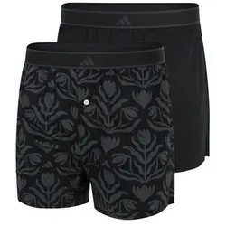 adidas Sportswear Boxershorts Active Woven (2er Pack) lockere Passform, Knopfleiste, elastischer Bund, Webqualität schwarz M