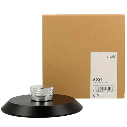 _blank #024 | Schallplattenklemme VC80 zum Fixieren der Schallplatte auf dem Plattenspieler | Plattenklemme | Klemme | Aluminium | silbern