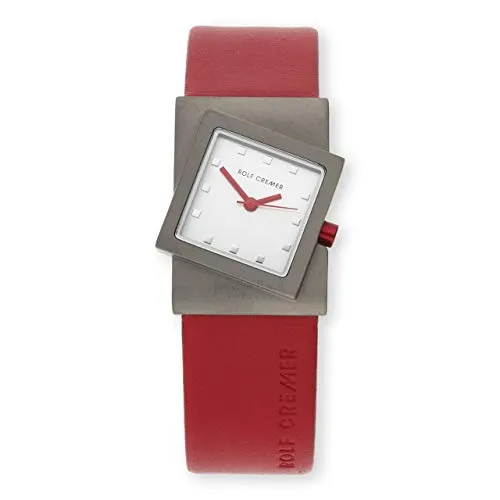 Rolf Cremer Damenarmbanduhr 492059 Turn Leder rot