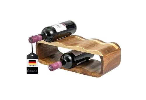 eluno Weinregal für 6 Flaschen aus Akazienholz - Weinregal für 6 Flaschen, aus FSC-zertifiziertem Akazienholz, bereits montiert und vielseitig nutzbar – ideal für Weinliebhaber und platzsparende Lösungen.