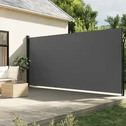 vidaXL Seitenmarkise - Ausziehbare Wandmarkise mit PU-Beschichtung, wasserfest und UV-beständig für Balkon, Terrasse und Garten