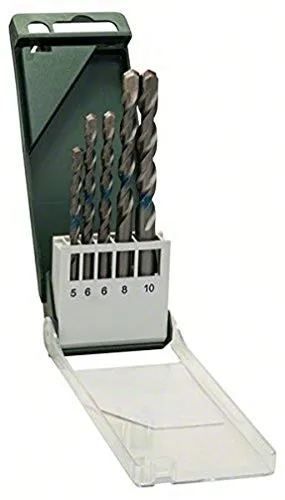 Bosch Home and Garden 5tlg. Betonbohrer-Set (Ø 5-10 mm) - Bohrersets für harten Beton, Naturstein und Mauerwerk. Hochleistungsbohrer mit langer Lebensdauer und hammerfester Bohrspitze für exakte Bohrlöcher.