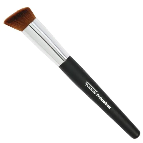 Flüssig Make-up Pinsel Rehfuß, schräg, runde Zwinge, Torayhaar, Länge 18 cm