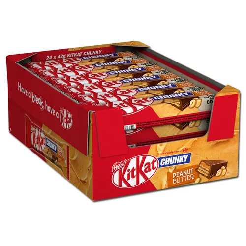  Nestle KitKat Chunky Peanutbutter, Erdnuss, 24 Riegel 14,87€/1kg