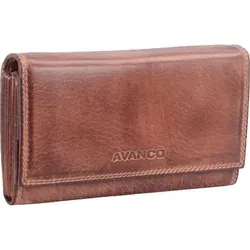 Leder Damengeldbörse, braun - Braun