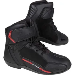 Modeka Kyne Schuhe Schwarz Gr. 43 - Sportliche Motorradstiefel - Motorradstiefel mit Schnürung, retroreflektierendem Einsatz und optimaler Passform für Sicherheit und Komfort beim Fahren.