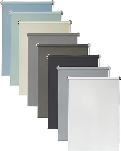 Deco4Me Seitenzugrollo (80 x 160 cm, Weiß) - Blickdicht & lichtdurchlässig - werkzeugfreie Montage ohne Bohren - Jalousien & Rollos für Fenster - Tageslichtrollo, Klemmrollo (Stoffbreite 76 cm)