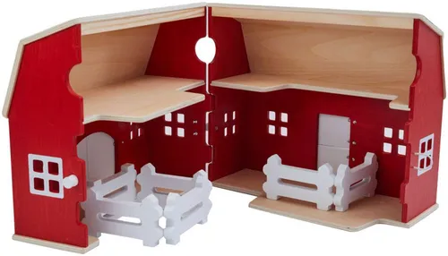 schleich FARM WORLD 42602, Bauernhof Spielset - Spielfahrzeuge-Zubehör, klappbare Holzfarm mit 7 Teilen für kreativen Spielspaß und einfachem Transport dank praktischem Tragegriff.