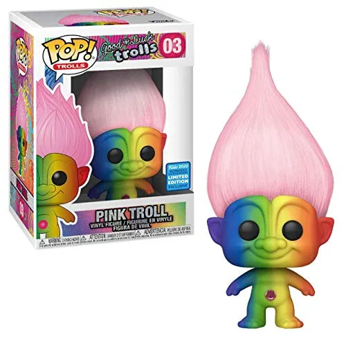 Trolls Classic Rainbow Troll POP! Pink Hair Vinyl Figur 9 cm WonderCon Exclusive