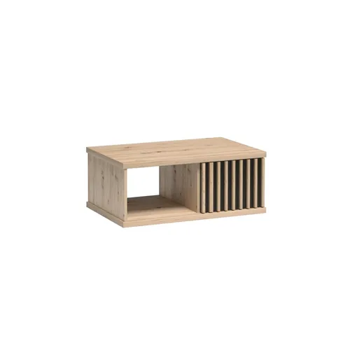 Beautysofa Couchtisch CAYA C-8 mit Schublade und Fächern, braun - Stylischer Wohnzimmertisch mit Soft-Close und optionalen Metallfüßen. Maße: 90 x 58 x 37 cm, ideal für modernes Wohnen und praktischen Stauraum.