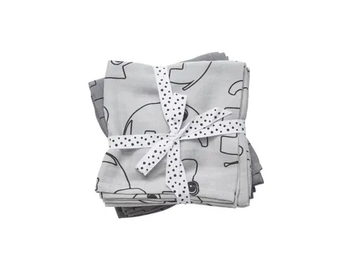 Done by Deer Spucktuch Mulltücher 2er Set Contour grau Spucktuch