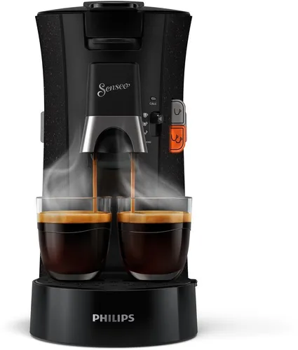 Philips Senseo Select CSA240 - 1-2 Tassen Kaffeepadmaschine, Kaffeestärkewahl Plus und umweltfreundlich aus 37% recyceltem Plastik, Schwarz Eco