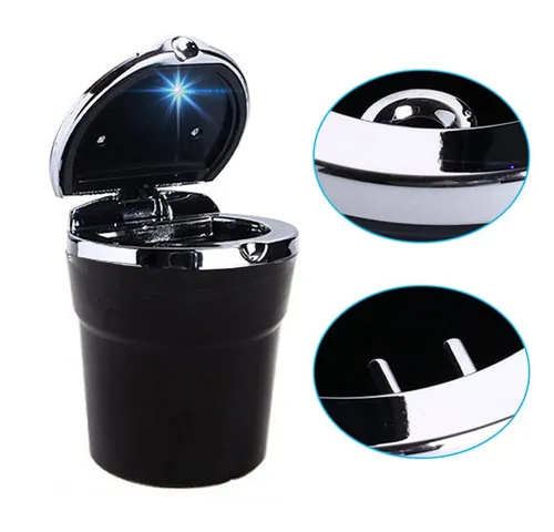 Bolwins KFZ Aschenbecher G59C mit LED-Beleuchtung in schwarz von BOLWINS