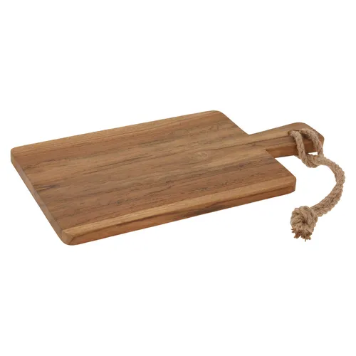 Produktbild Teakholz Schneidebrett mit Griff 34x18x1,5cm Küchenbrett Holz Servierbrett Küche
