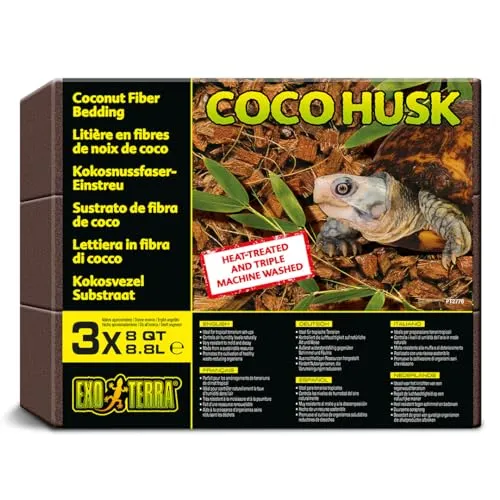 Exo Terra Coco Husk (Kokoschips) - tropisches Terrariensubstrat, 3er Pack