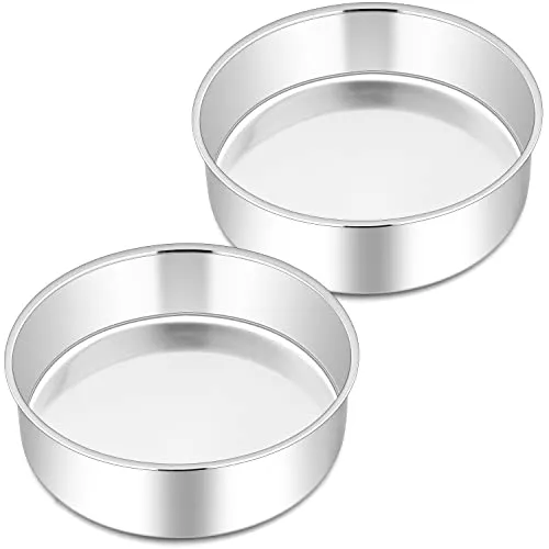 Joyfair Backform 2er Set, Edelstahl Kuchenform Rund Kuchenbackform, Gesund & Ungiftig, Leicht zu Reinigen & Spülmaschinenfest - 16cm