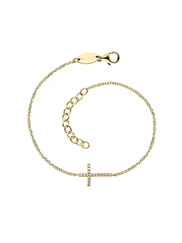 Engelsrufer Armband aus Sterlingsilber mit Kreuz-Anhänger - Armbänder für Damen, elegantes Design mit Zirkonia-Steinen, rhodinierte Oberfläche für hohen Tragekomfort und Allergikerfreundlichkeit.