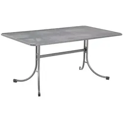 MWH Gartentisch Universal, 145 x 90 cm, Grau - Gartentisch aus stabilem Stahl mit eleganter Tischplatte aus Streckmetall, ideal für Balkon oder Garten, wetterfest und langlebig für bis zu 6 Personen.