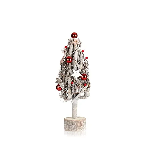 COM-FOUR® Deko-Weihnachtsbaum, dekorativer Kleiner Schmuckbaum, tolle Tischdeko, optimal für die Adventszeit, ergänzt Kränze und Girlanden (Baum XL)