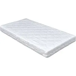 Baby Delux Matratze Komfort 160x70x9 cm für Kinderbett Kindermatratze mit gestepptem Bezug - Weiß