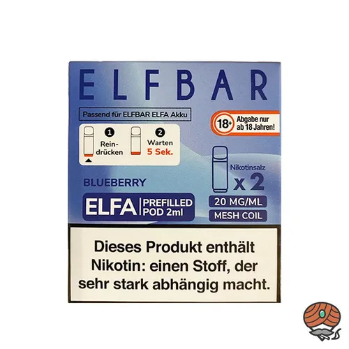 ELFBAR ELFA POD Blueberry 20mg/ml Nikotin à 2 Pods