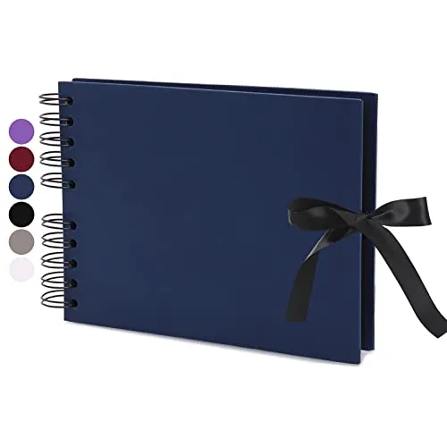 Vienrose Fotoalbum Zum Selbstgestalten 24 x 17 cm DIY Fotobuch 40 Seiten Seidenband Bastelpapier Album für über 80 10x15 Fotos Baby Familie Valentinstag Geburtstag Jahrestag Geschenk