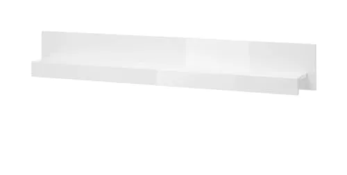 Furn.Design Wandboard Nobile - Hochglanz Weißes Wandregal - Bücherregal in Hochglanz Weiß (150 x 22 cm), aus FSC-zertifiziertem Holzwerkstoff, pflegeleicht und flexibel in jedem Raum integrierbar.