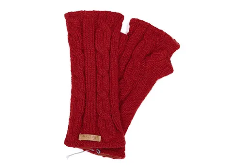 McRon Damen Gestrickte Pulswärmer Emily Rot 78