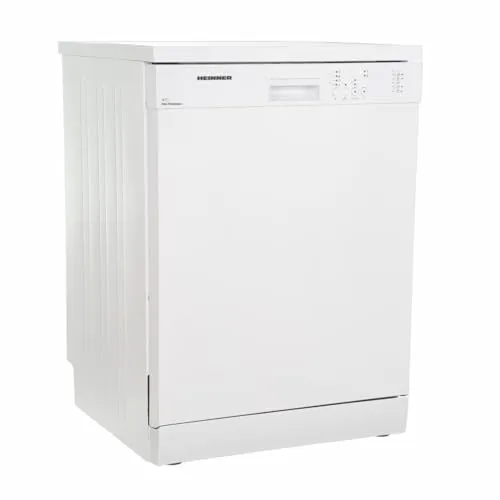 HEINNER HDW‑FS6006WE++ Freistehender Geschirrspüler – 12 Maßgedecke, 6 Programme, Aquastop, Half‑Load, Elektronische Steuerung, Weiß, 5 Jahre Garantie
