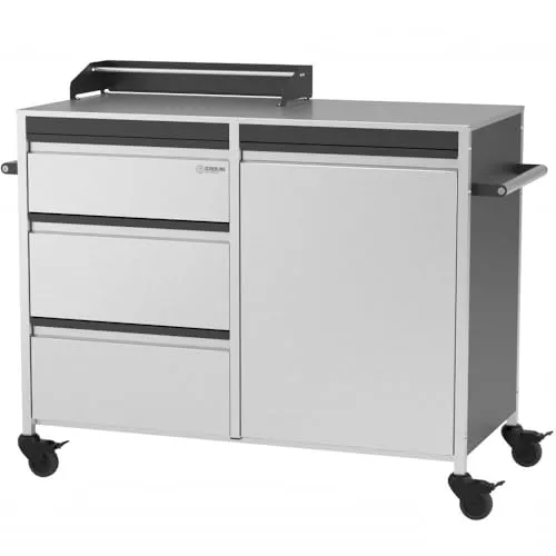 Grilltisch Big Buddy - Edelstahl Beistellwagen mit großer Arbeitsfläche 117x55cm - Grillwagen aus langlebigem Edelstahl mit ergonomischer Arbeitshöhe von 95cm. Ideal für komfortables Arbeiten und bietet 425 Liter Stauraum für Deine Grillausrüstung.