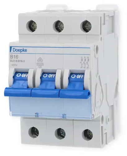 Doepke 09916113 Leitungsschutzschalter 3polig 16A - Zuverlässiger Leitungsschutzschalter für den professionellen Einsatz, mit 3 Polen und einer Bemessungsspannung von 400 V, ideal für sichere elektrische Installationen.